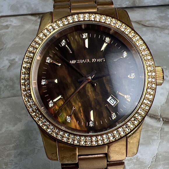 Michael Kors MK-5494 Women\'s Rose Gold Analog Dial Quartz Watch Tested - READ main image 11